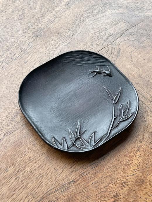 酸枝木雕竹燕图方盘，顺丰包邮 商品图0