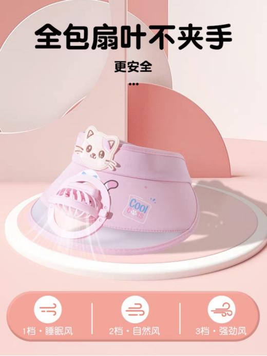 🔥宝妈们看过来👀！挖到宝了！！！这款【儿童风扇遮阳空顶帽】🌈简直是夏日带娃出门的酷炫单品！ 🍃清凉 + 防晒一步到位，娃戴着不想摘，💥我直接怒囤三色！！ 商品图3