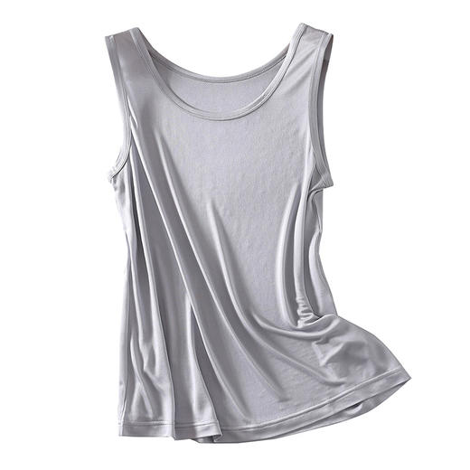 丁摩高档桑蚕丝男士背心真丝宽松夏季无袖内衣大码针织上衣宽肩AL004 商品图4