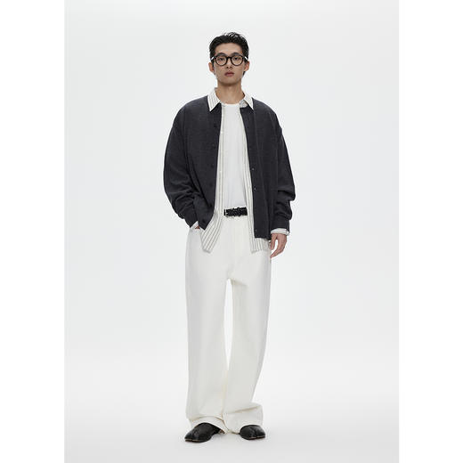 棉仓3521004002-日式盐缩JI简竖条纹宽松衬衫 商品图2