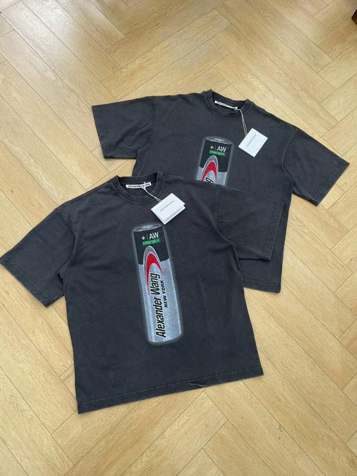 alexanderwang2025电池钻饰徽标印花短袖T恤 商品图4