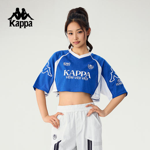 Kappa卡帕背靠背夏季2025新款运动短袖女透气短款t恤休闲宽松上衣KPDJBTD95 商品图1