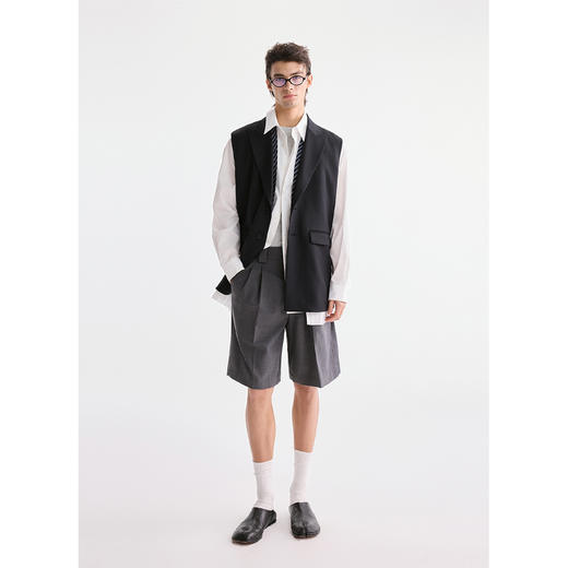 棉仓3621099002-【阁中雅仕】廓形戗驳领休闲西装马甲 商品图3