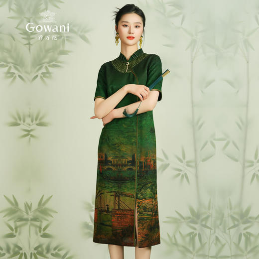 【水上威尼斯】【香云纱】乔万尼24mm旗袍连衣裙重磅真丝桑蚕丝EM2E776 商品图3