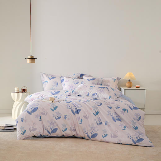 多喜爱/美眠康 100%全棉新疆斜纹印花四件套 杏花语/你好夏天/紫丁花开/粉枝蔓雨 商品图5