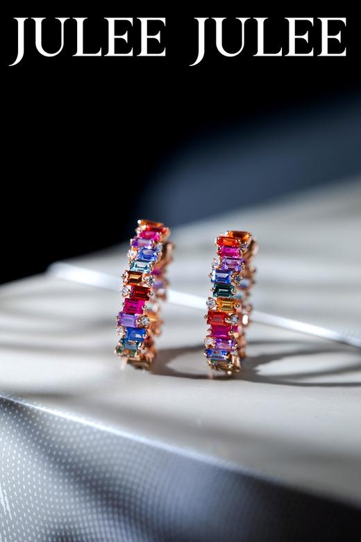 JULEE JULEE茱俪珠宝 18K玫瑰金彩蓝宝石耳饰 商品图3