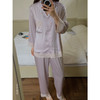 【柔滑垂顺舒适美貌 】2025新款微醺蕾丝仿真丝触感素颜衣长袖翻领家居服休闲两件套 商品缩略图8