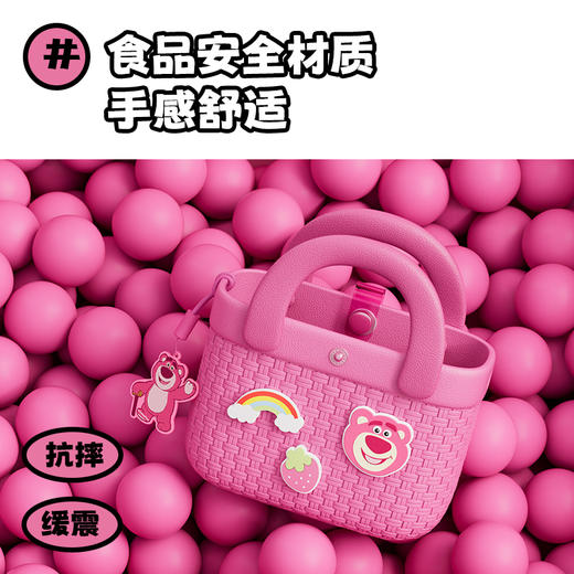 【赠公仔*1扣花*3】Koool科物酷非遗竹编包 草莓熊儿童手提斜挎包草莓熊 爱莎公主 零钱小包 商品图2