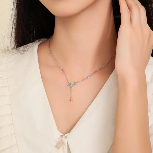 周大生DC璀璨星辰系列星芒项链女纯银轻奢小众设计锁骨链生日礼物 商品图3