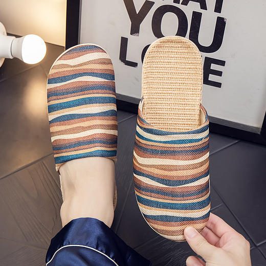 雀说 【2双】透气亚麻四季居家布艺凉拖鞋（颜色备注） 商品图3