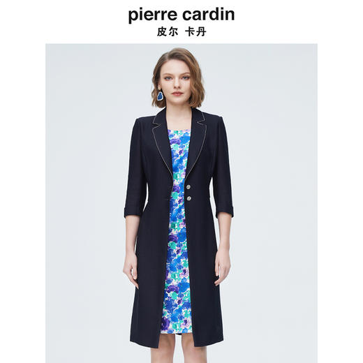 [皮尔卡丹女装]连衣裙轻商务修身知性通勤长袖连衣裙 商品图0