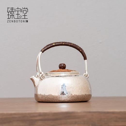 臻宝堂银壶999纯银泡茶壶纯手工雕刻青龙盖提梁壶足银一张打小壶云龙九现青龙壶170ml 商品图0