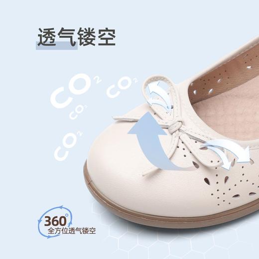 信诺真皮妈妈鞋夏季新款轻便女鞋白色镂空单鞋舒适软底中年凉皮鞋5C9811-063 商品图3