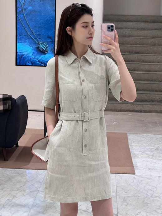 【高品质私服】【IC亚麻斜纹及膝连衣裙】G1326-CC【无标出货 介意慎拍】 商品图8