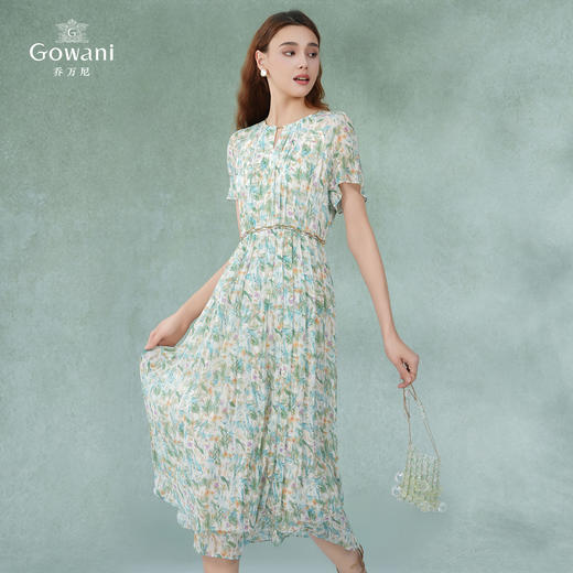 乔万尼100%桑蚕丝连衣裙夏新品法式设计EM2E836 商品图2