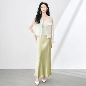 【高货wl】全新升级【铂金会员358/天猫479/差价121】(12208) 洛诗琳新中式高级感雅致真丝欧根纱上衣夏季新款时尚外套