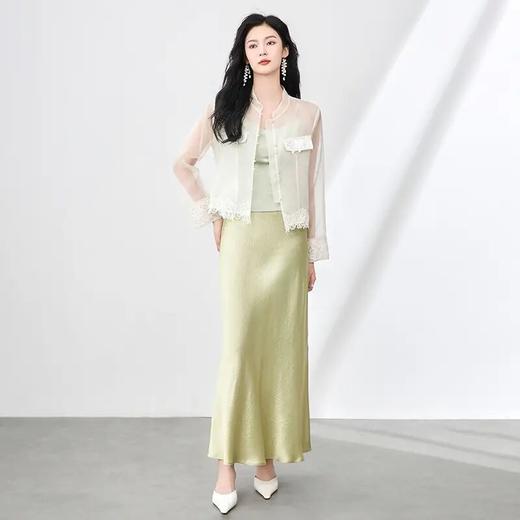 【高货wl】全新升级【铂金会员358/天猫479/差价121】(12208) 洛诗琳新中式高级感雅致真丝欧根纱上衣夏季新款时尚外套 商品图0