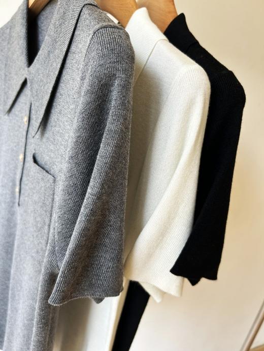 圣罗兰同款POLO小兜羊毛天丝衫 商品图9