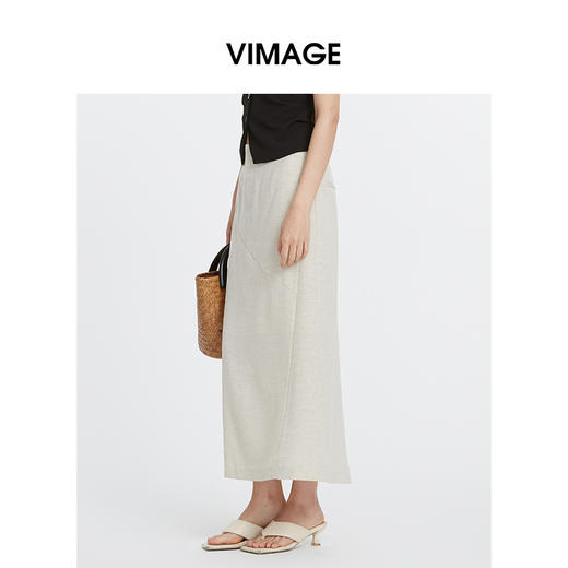 VIMAGE纬漫纪夏季新款时尚高级气质高腰显瘦半身裙V2106716 商品图2