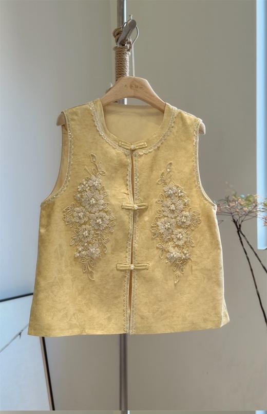 串珠提花新中式马甲女春夏国风马甲 商品图0