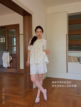 【柔软棉纱】2025新款荷叶边双层棉纱短袖套装/睡裙女家居服 透气休闲 越洗越软