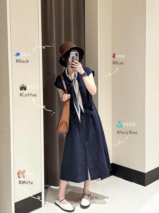 【高品质私服】【IC亚麻平纹中长连衣裙】廓形修身，包容性佳，不挑肤色G1322-CC【无标出货 介意慎拍】 商品图6