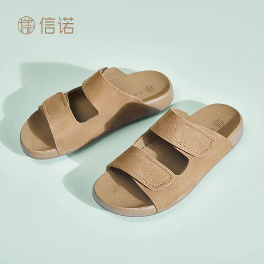 信诺妈妈凉鞋真皮外穿平底沙滩鞋2025新款夏季复古软底勃肯拖鞋女X5L009-78 商品图8