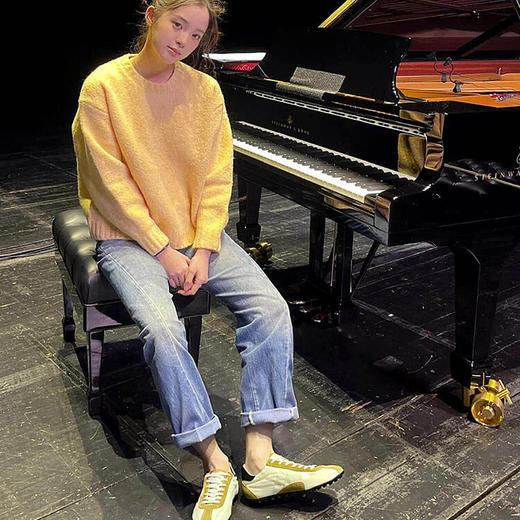 洛诗琳20332欧阳娜娜同款春夏阿甘运动鞋2025小羊皮拼接板鞋0236 商品图0