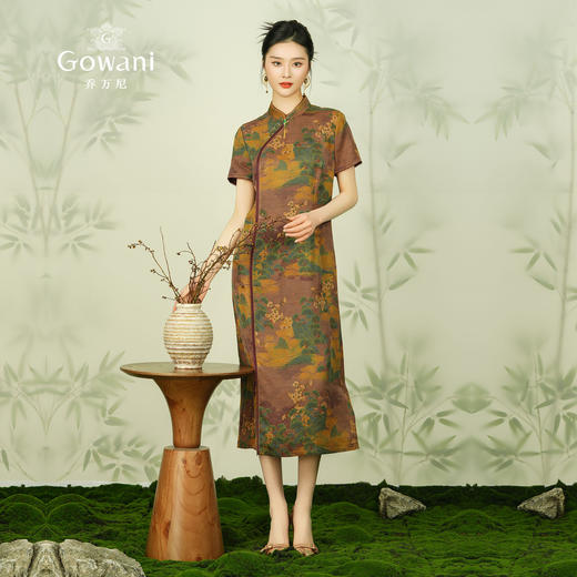 【浮世绘】【香云纱】乔万尼24mm重磅真丝连衣裙复古祥云设计EM2E796 商品图1