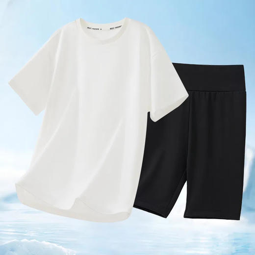 【2件套】【90-150】男女童夏季纯棉短袖速干短裤套装（上衣95%棉 5%氨纶 ，裤子82.4%锦纶 17.6%氨纶） 商品图1