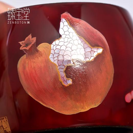 臻宝堂盖置大漆石榴壶盖托架金属纯手工摆件高端茶具配件宋韵系列榴实盖置 商品图2