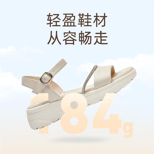 信诺真皮舒适平底凉鞋女款2025新款夏厚底踩屎感不累脚轻便妈妈鞋5L256-1 商品图3