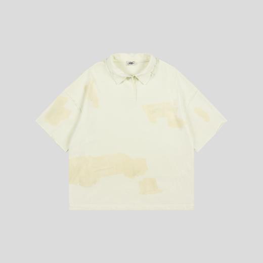 GOODBAI 916 仿胶带印花收腰翻领oversize短袖T恤 商品图2