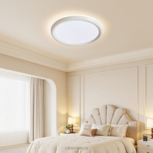 欧普（OPPLE）led吸顶灯具家用圆形卧室灯奶油布丁儿童现代简约馨房间灯 商品图4