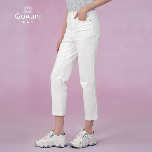 乔万尼夏季新品白色牛仔裤通勤显瘦裤子EM2F861 商品图2