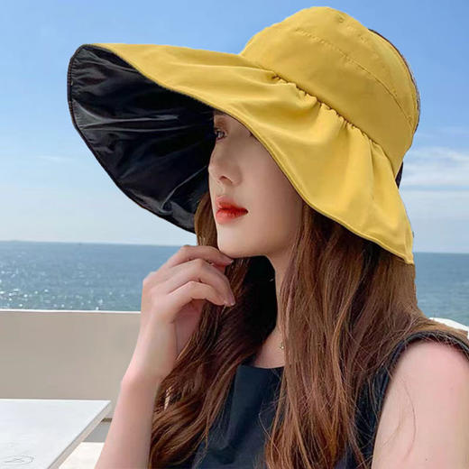 【火爆ins遮阳帽！超显脸小不闷汗！】防紫外线遮阳帽骑车空顶太阳帽子女夏季渔夫帽。ry 商品图6