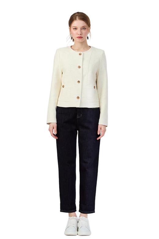 VIVIAN LIU薇薇安刘V2513103梅春女装新款时尚圆领单排扣短款外套 商品图5