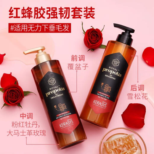 爱敬科娜洗丝蜂胶红色洗发水/护发素500ml 适用无力下垂毛发 110348/110347 商品图2