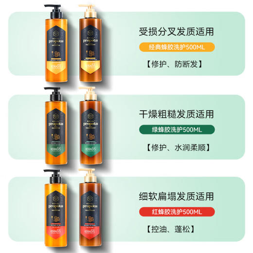 爱敬科娜洗丝蜂胶红色洗发水/护发素500ml 适用无力下垂毛发 110348/110347 商品图1