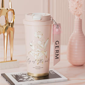 【多样屋专柜】多样屋铃兰系列闪耀保温杯咖啡杯 女士高颜值吸管水杯500ml