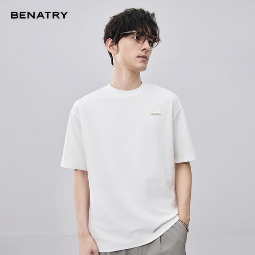 贝纳川特殊面料定制小标款圆领短袖T恤ECF214008 商品图9