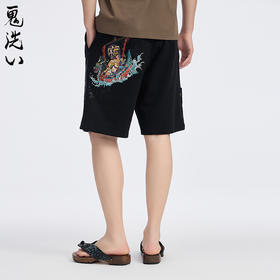 ONIARAI/鬼洗25春夏新品泥棒蓝宝船绘绣花针织短裤男式 N540170
