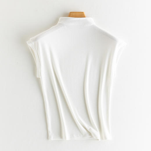 丁摩 含桑蚕丝半高领无袖打底衫女肌底衣JSY1800164 商品图7