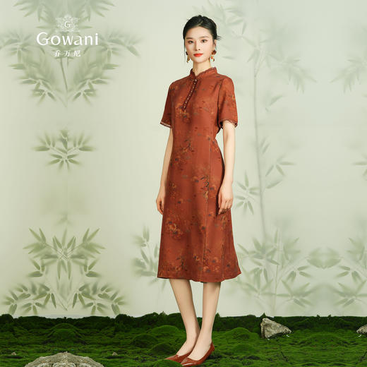 【红林祥鹿】【香云纱】乔万尼重磅真丝连衣裙24mm新中式气质EM2E782 商品图1