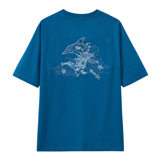 ONIARAI/鬼洗25春夏新品泥棒蓝微笑天使绣花短袖T恤男式 25NOB35 商品图4