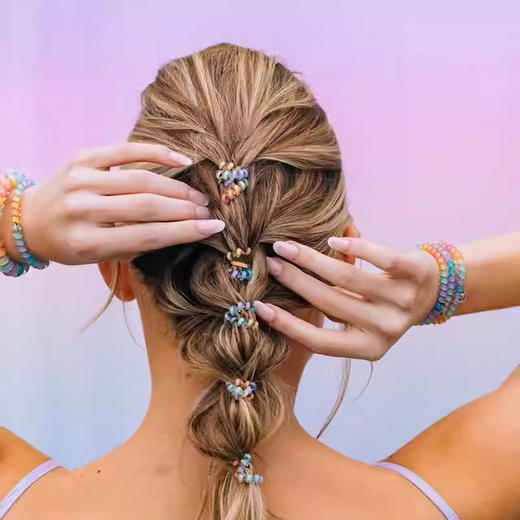 *美国TELETIES电话线M发圈高弹力电话绳泰莉TT圈发绳无痕不勒发女 商品图2