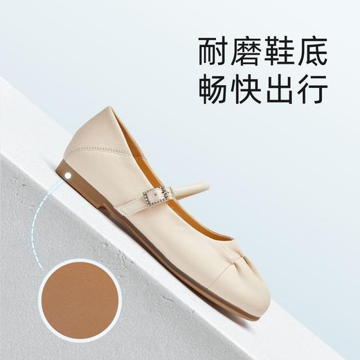 信诺羊皮低跟单鞋女2025新款春夏浅口舒适休闲鞋百搭通勤平底女鞋X5C088-80 商品图1