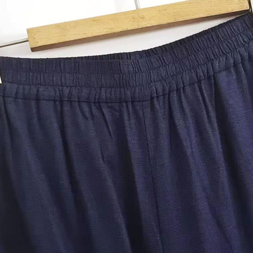 VIVIAN LIU薇薇安刘D2445008初秋女装新款时尚松紧腰苎麻休闲长裤 商品图2