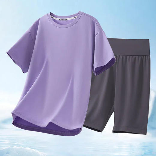 【2件套】【90-150】男女童夏季纯棉短袖速干短裤套装（上衣95%棉 5%氨纶 ，裤子82.4%锦纶 17.6%氨纶） 商品图3