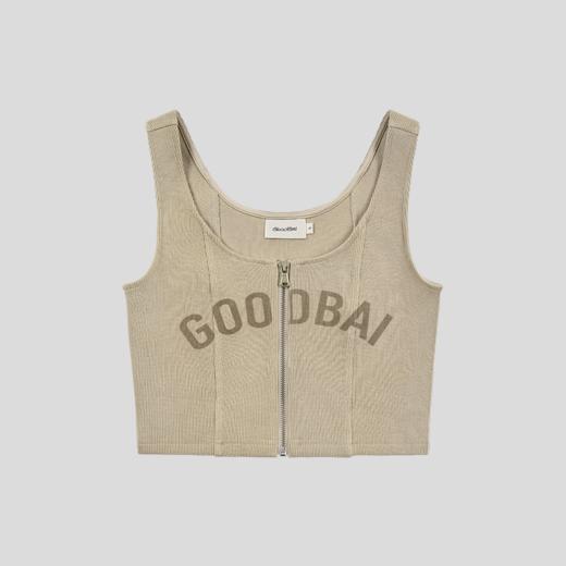 GOODBAI logo印花拉链宽肩带紧身马甲 商品图2